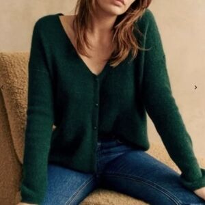 Women's Forest Green V-Neck Sweater